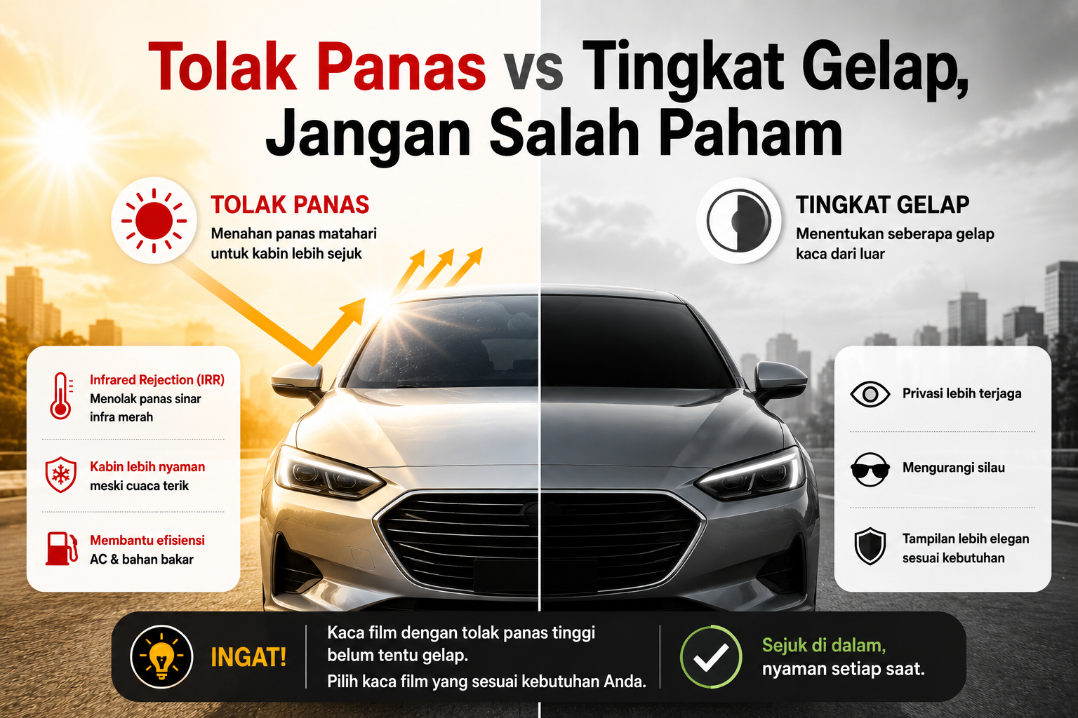 Tolak Panas vs Tingkat Gelap, Jangan Salah Paham
